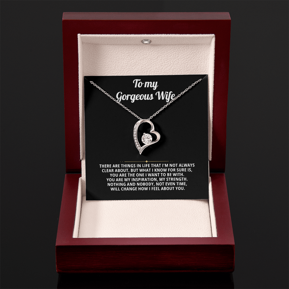 To My Wife Heart Necklace Gift