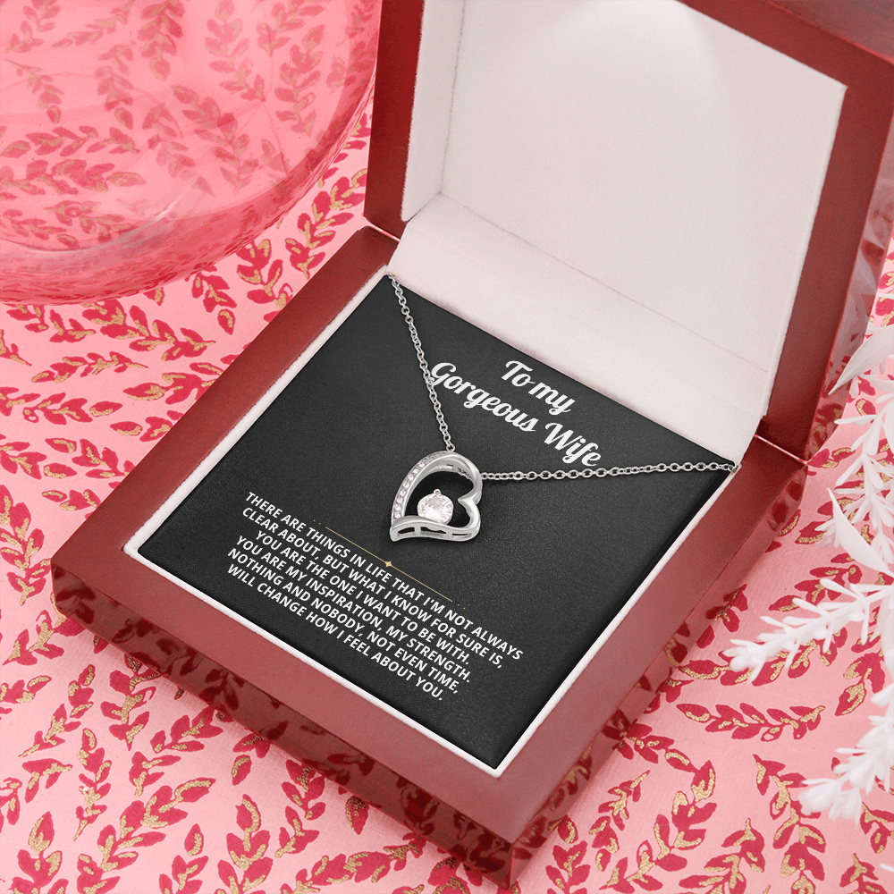 To My Wife Heart Necklace Gift