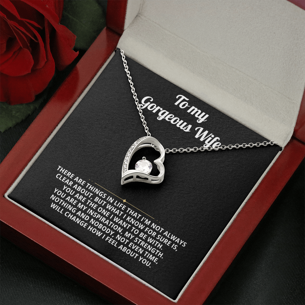 To My Wife Heart Necklace Gift