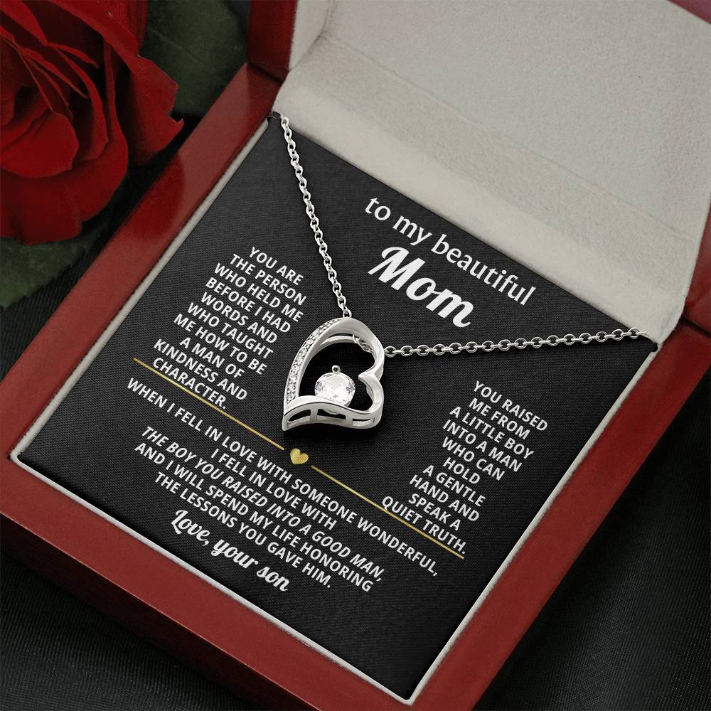 Mom Heart Necklace Gift from Son