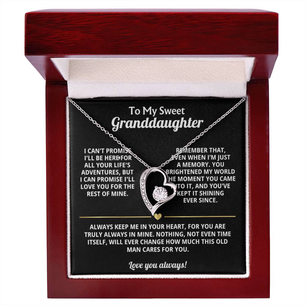 To My Granddaughter Heart Necklace Gift