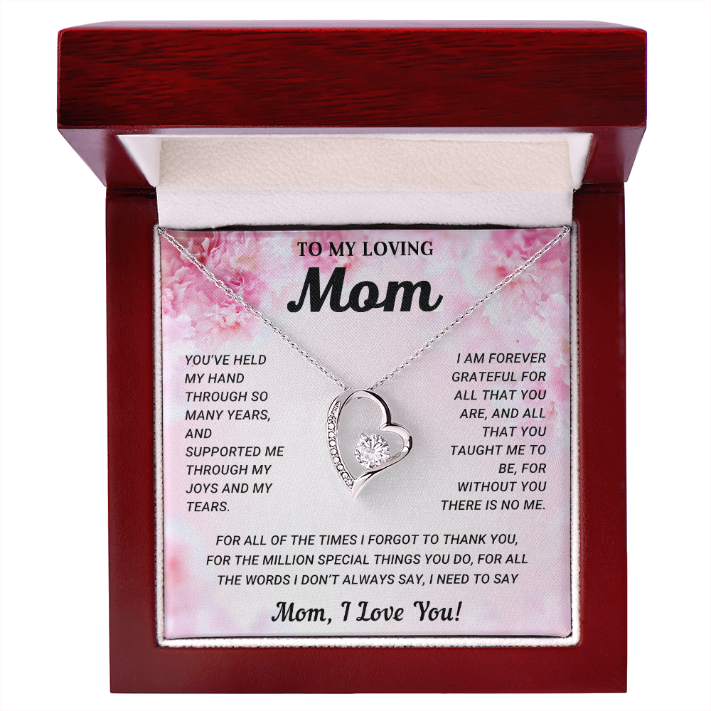 To My Mom Heart Necklace Gift