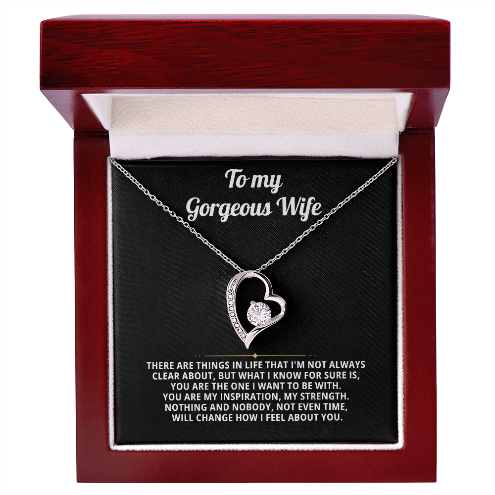 To My Wife Heart Necklace Gift