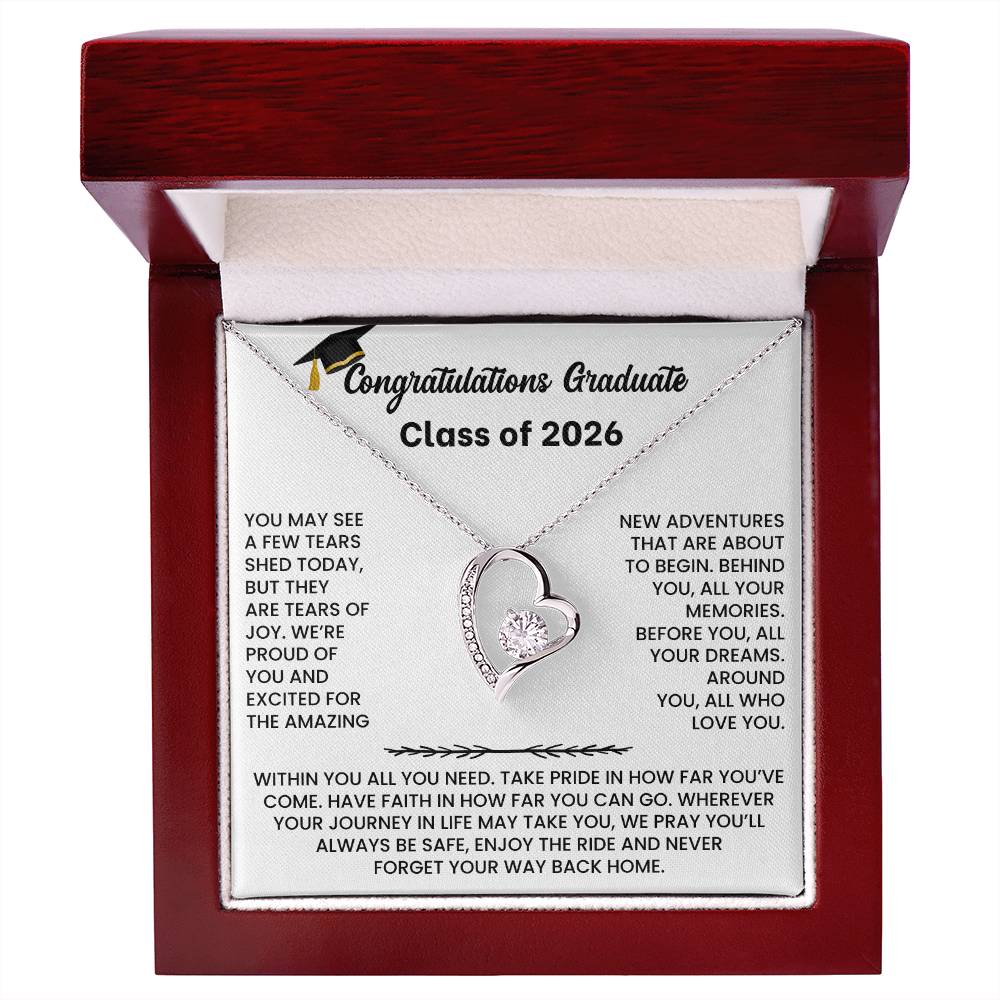 Class of 2026 Graduation Necklace Gift - Heart