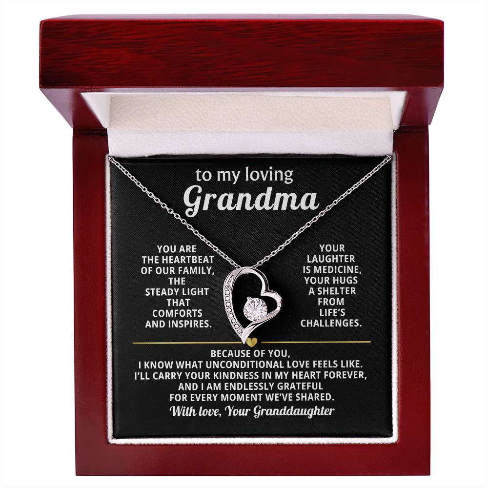 Grandmother Heart Necklace Gift from Granddaughter