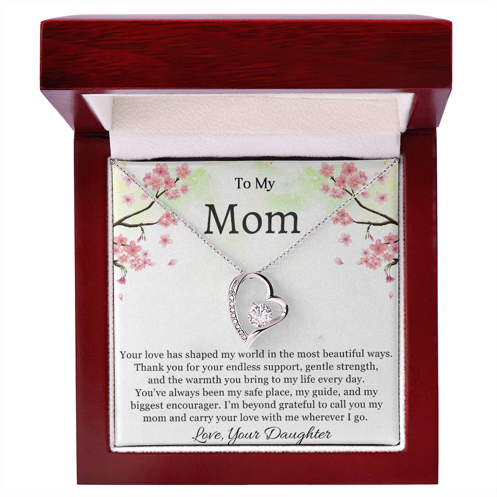 To My Mom Heart Necklace Gift