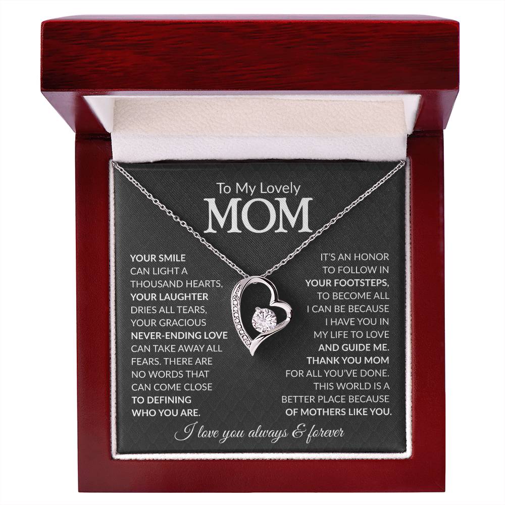 To My Mom Heart Necklace Gift