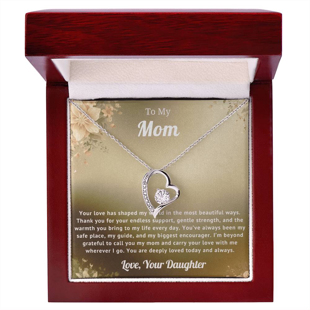 To My Mom Heart Necklace Gift