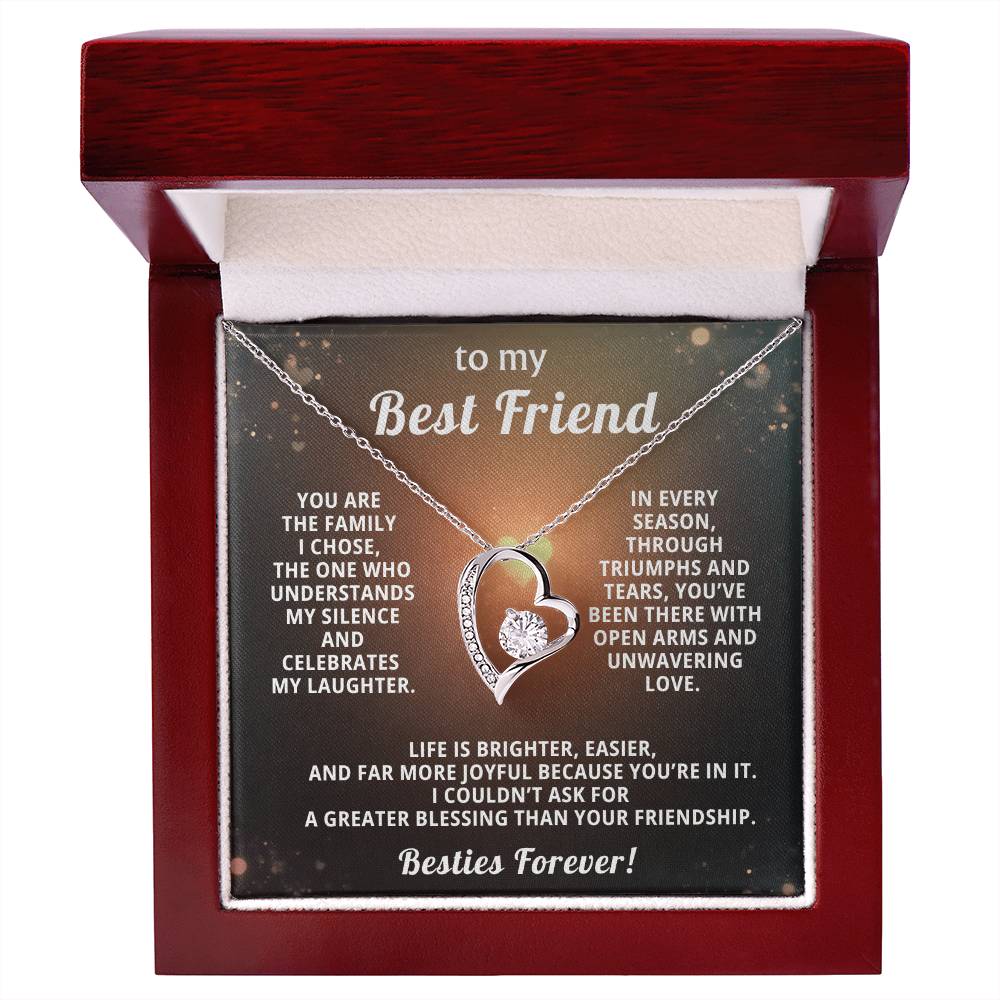 Best Friend Heart Necklace Gift from Bestie