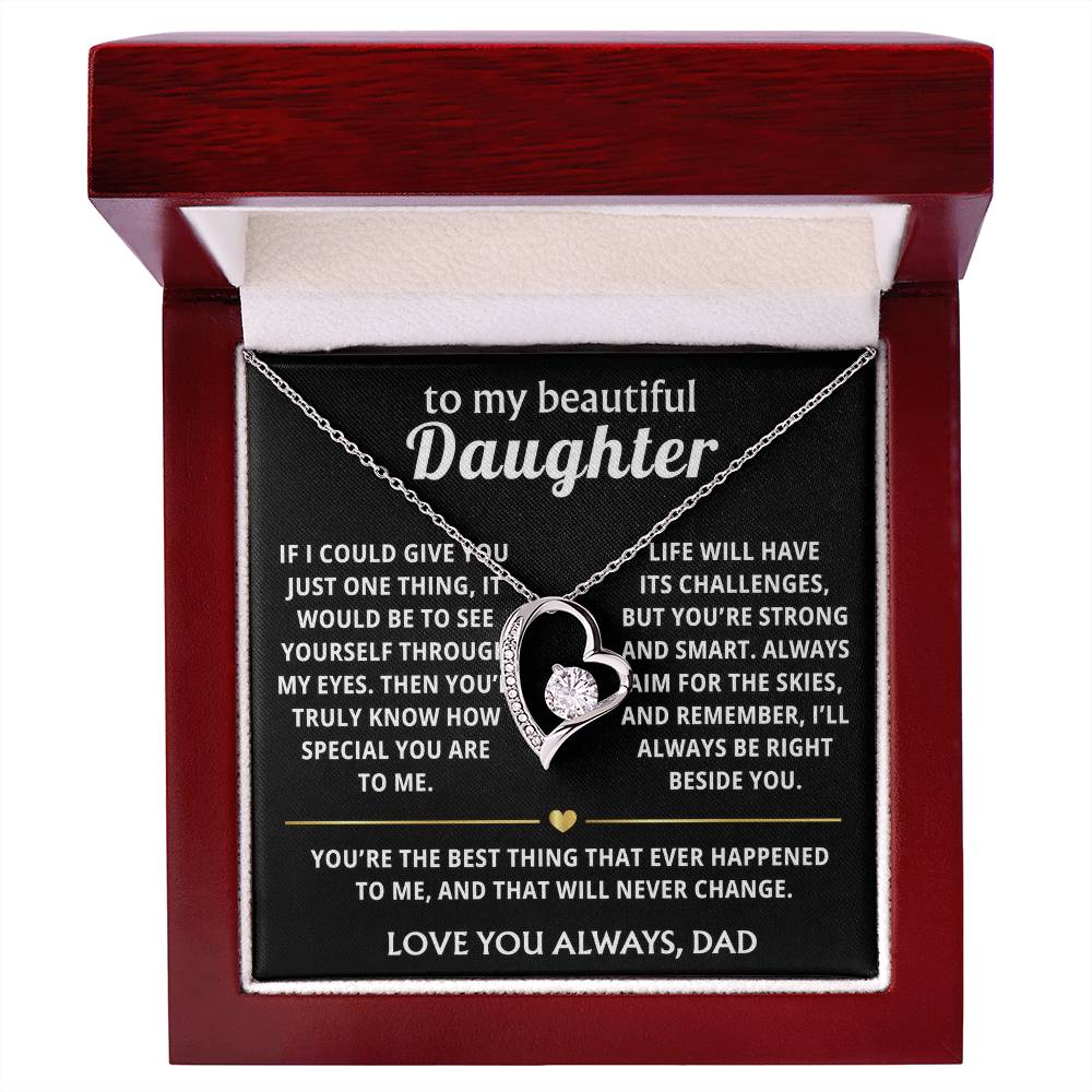 To My Beautiful Daughter Heart Necklace - Your truly special