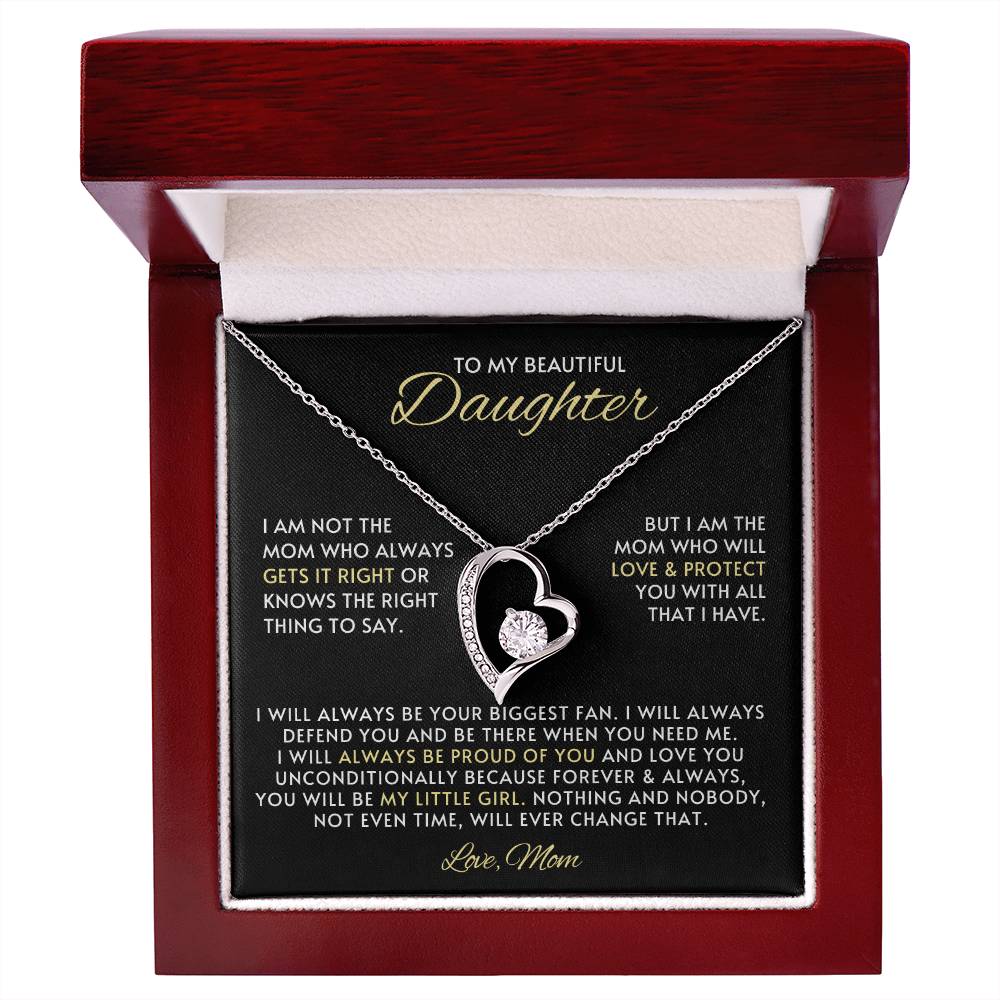 Daughter Heart Necklace Gift from Mom