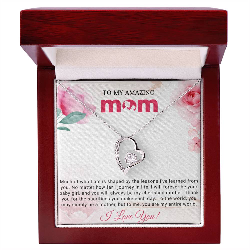 To My Mom Heart Necklace Gift