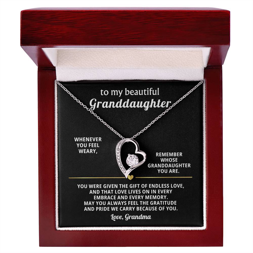 Granddaughter Heart Necklace Gift From Grandma