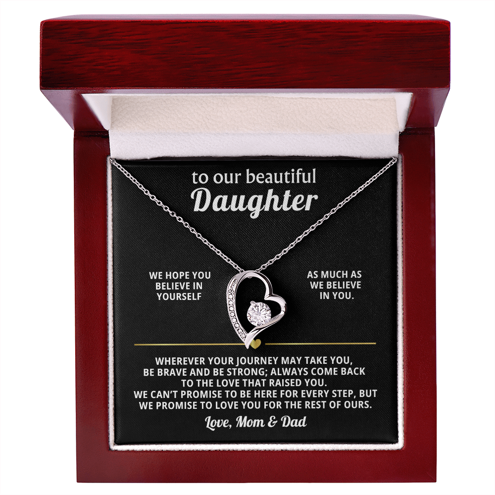To Our Beautiful Daughter Heart Necklace Gift from Mom Dad