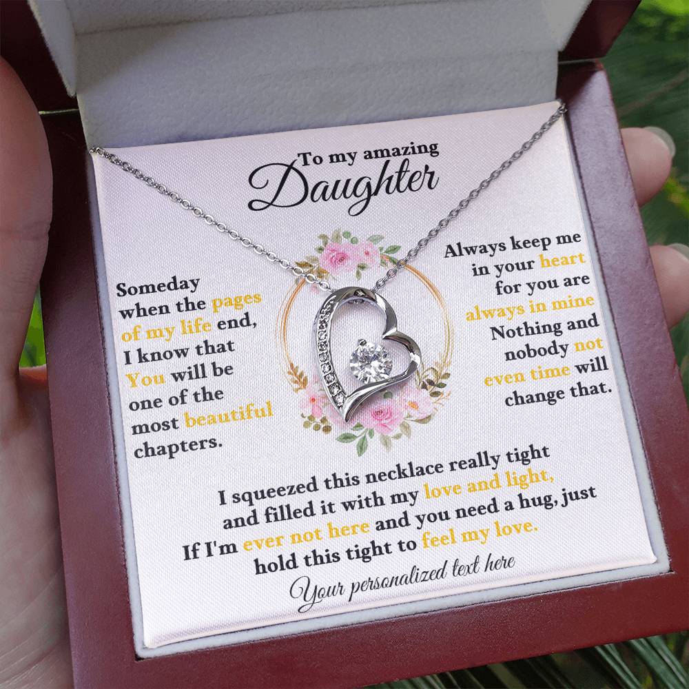 To My Daughter - Personalized Love and Light Heart Necklace Gift-[Heartfelt Family Gift]