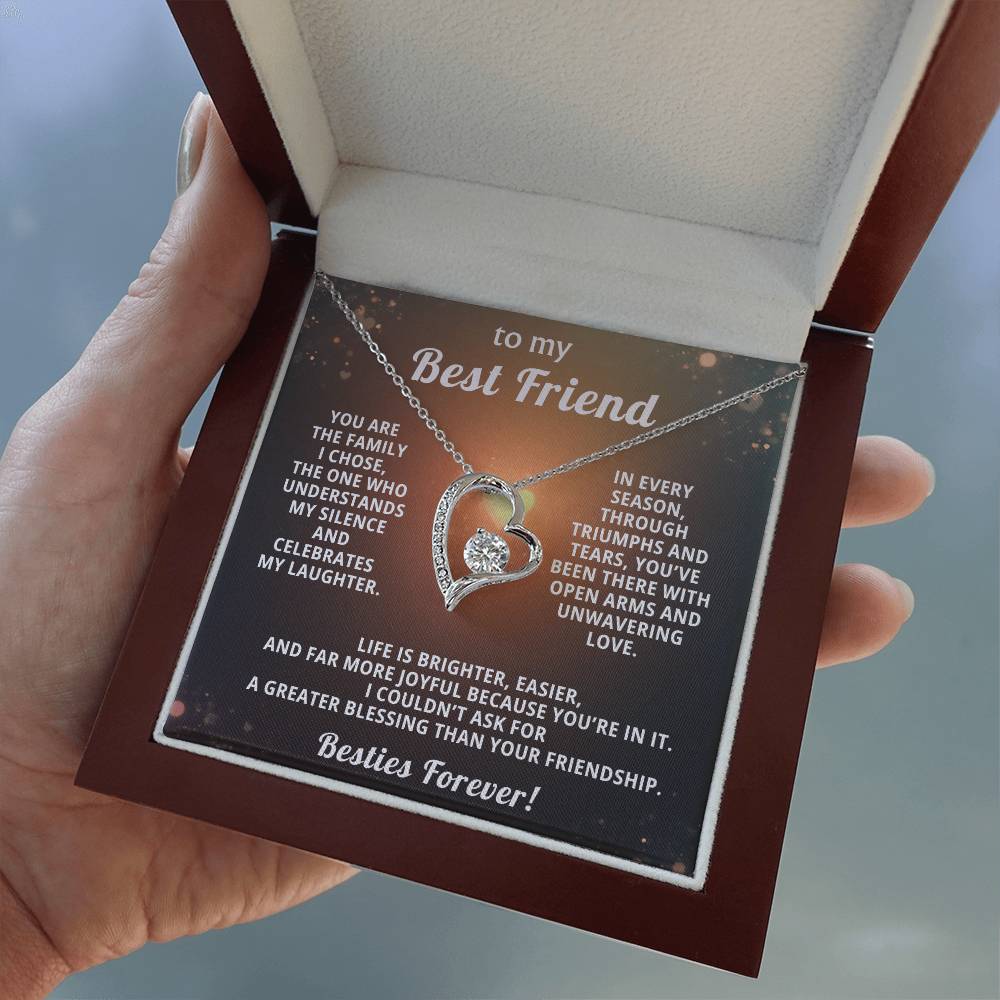 Best Friend Heart Necklace Gift from Bestie