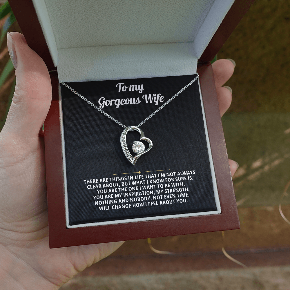 To My Wife Heart Necklace Gift