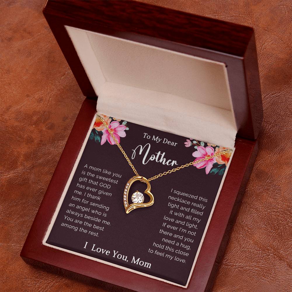 To My Mother  Heart Necklace Gift