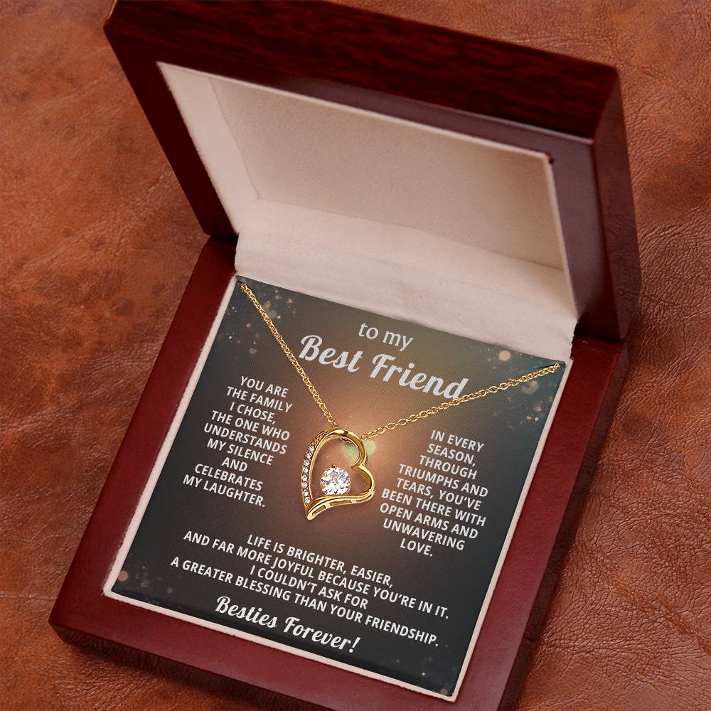 Best Friend Heart Necklace Gift from Bestie