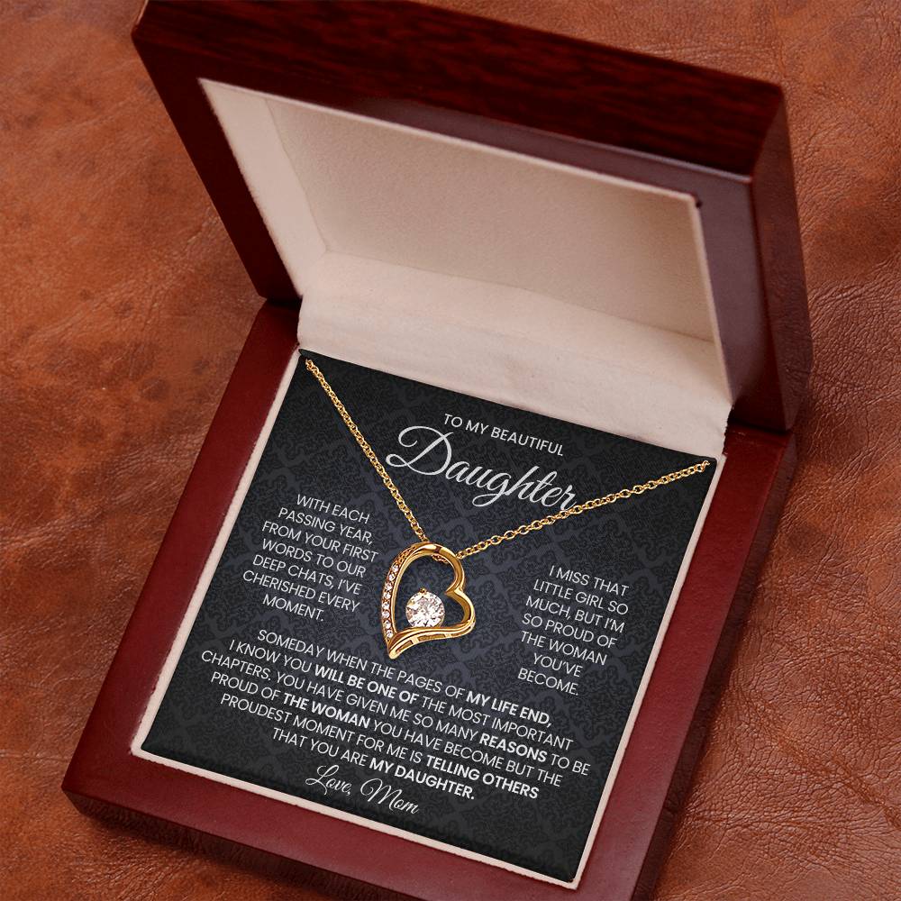 To My Daughter Forever Love Necklace Gift