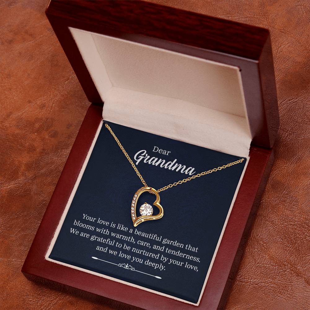 To My Grandma - Your Love Is Like A Beautiful Garden Heart Necklace Gift-[Heartfelt Family Gift]