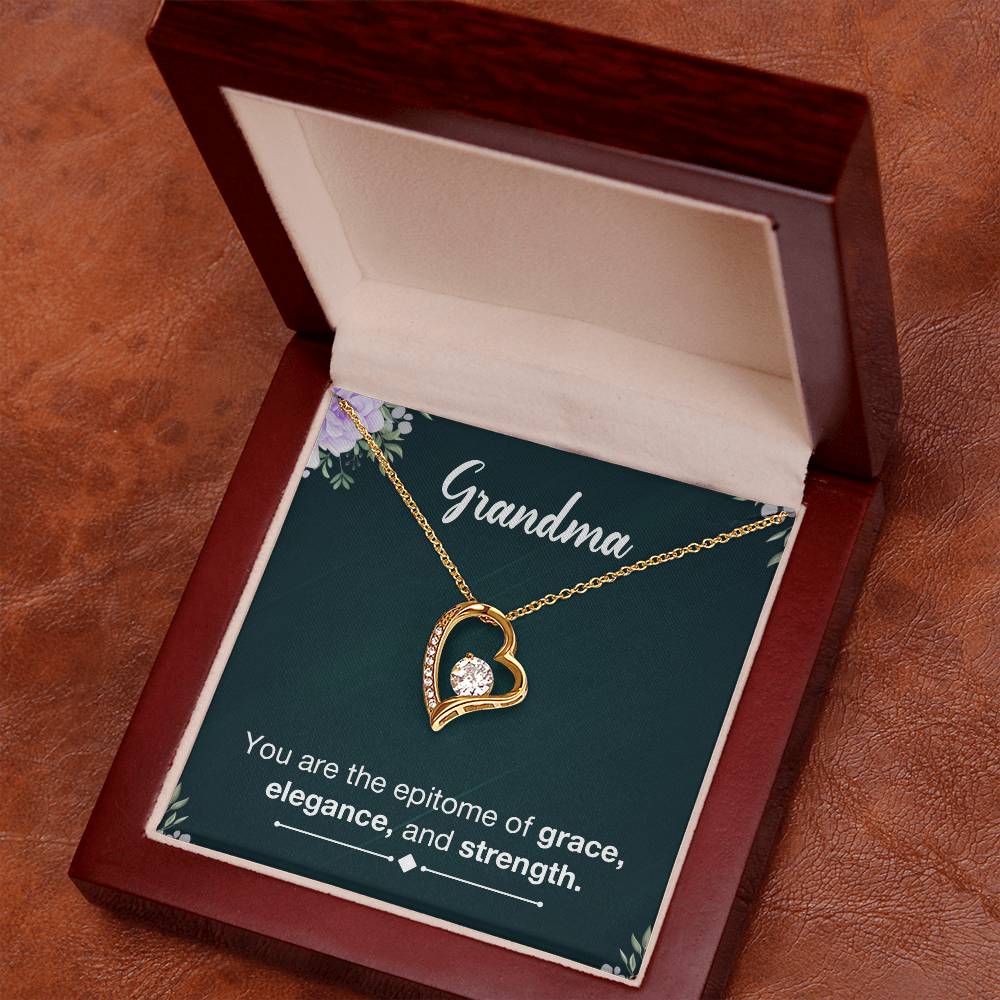 Grandma Grace Heart Necklace Gift-[Heartfelt Family Gift]
