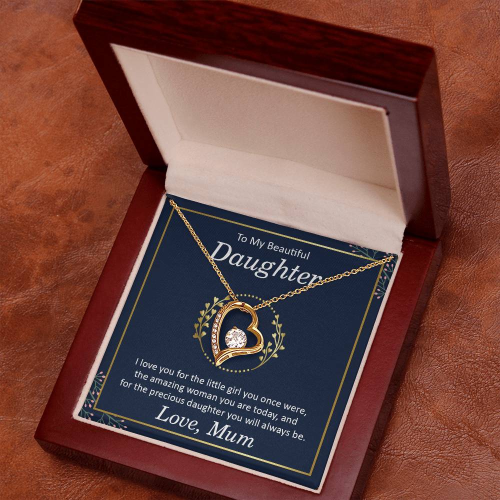 To My Beautiful Daughter - I Love You Heart Necklace Gift-[Heartfelt Family Gift]