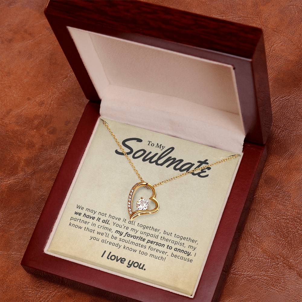 Soulmate Necklace Perfect Gift for Girlfriend or Wife on Birthday Valentines Day or Christmas-[Heartfelt Family Gift]