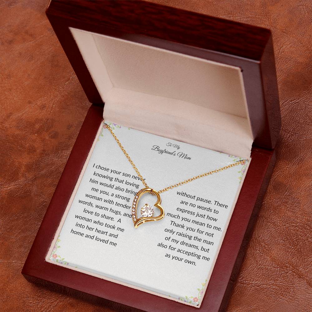 To My Boyfriends Mom Heart Necklace Gift-[Heartfelt Family Gift]