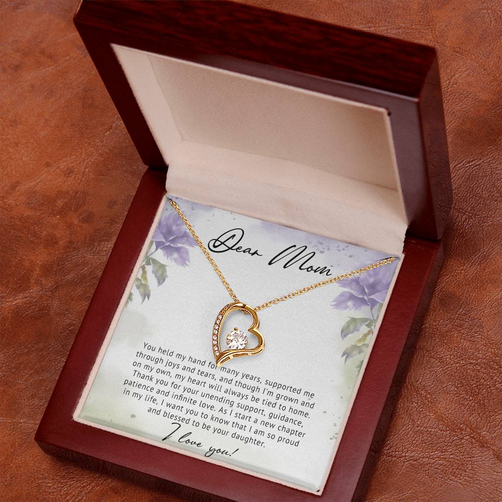 To My Mom Heart Necklace Gift