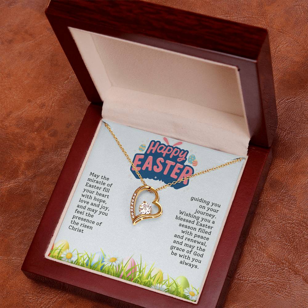 Happy Easter Heart Necklace Gift-[Heartfelt Family Gift]