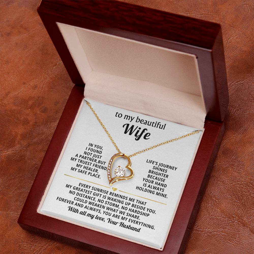 To My Beautiful Wife Heart Necklace