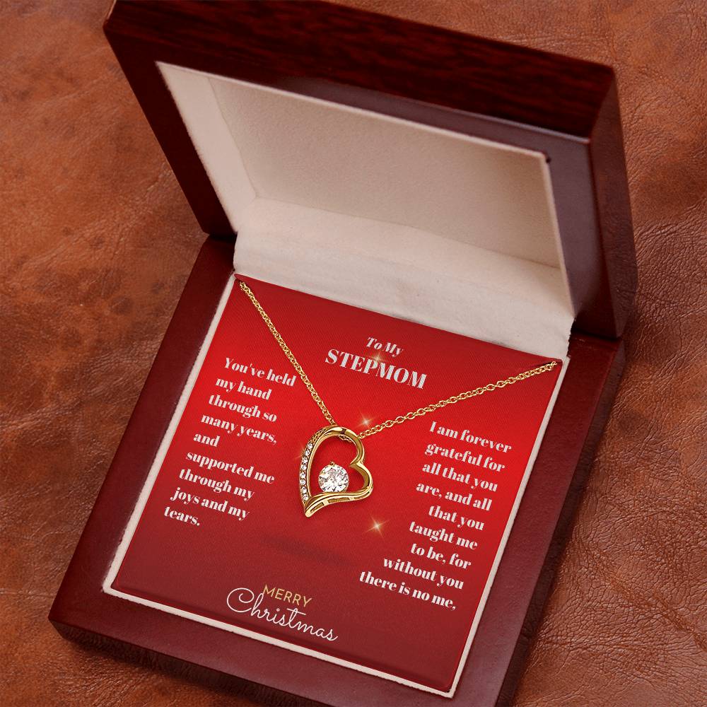 Stepmom Christmas Heart Necklace Gift-[Heartfelt Family Gift]