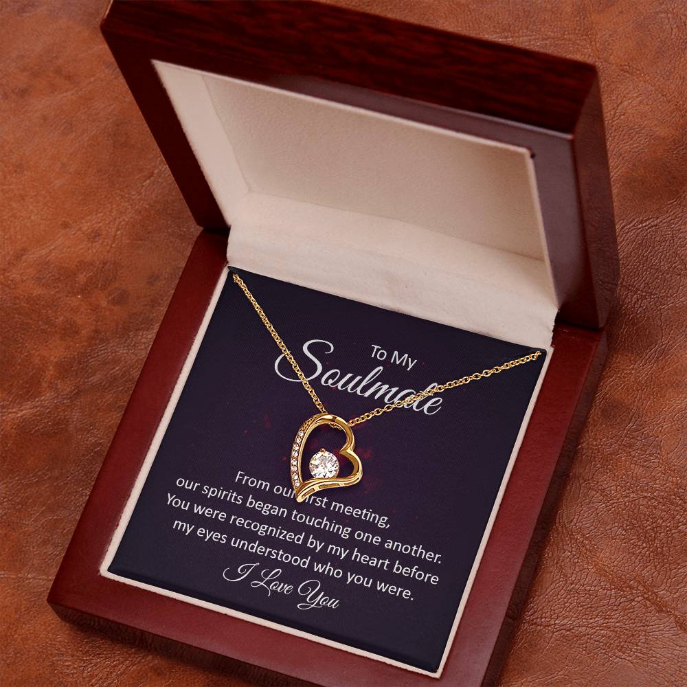 To My Soulmate Heart Necklace Gift for Wife-[Heartfelt Family Gift]