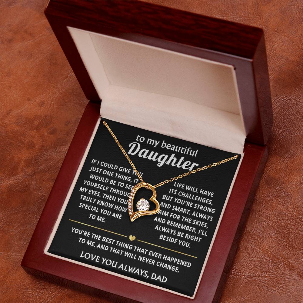 To My Beautiful Daughter Heart Necklace - Your truly special