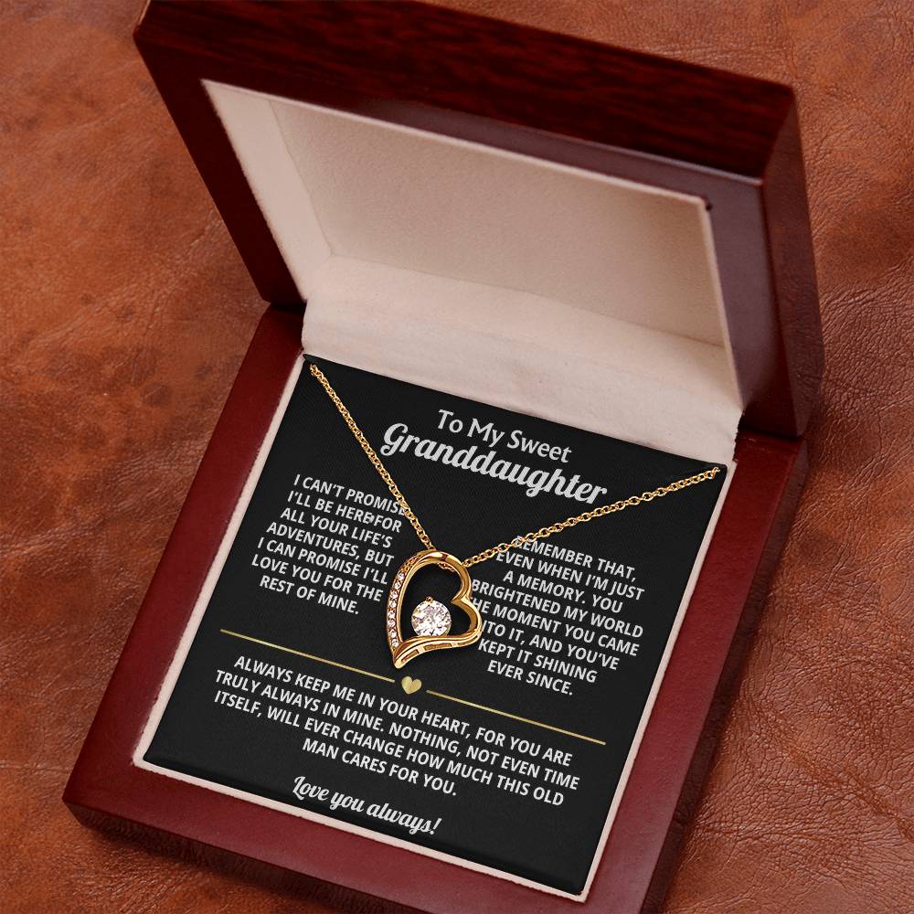 To My Granddaughter Heart Necklace Gift