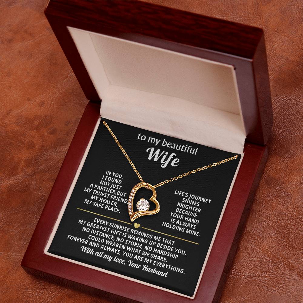To My Beautiful Wife Heart Necklace