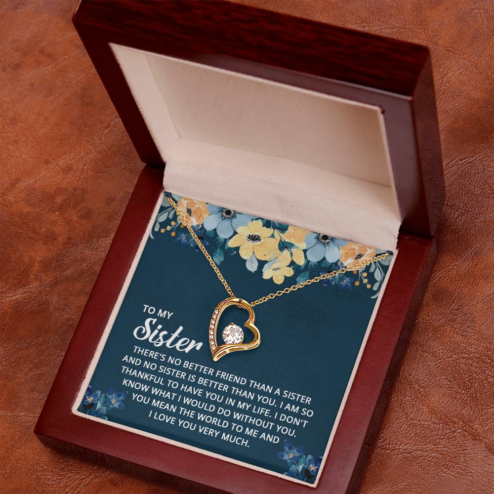 To My Sister Heart Necklace Gift-[Heartfelt Family Gift]