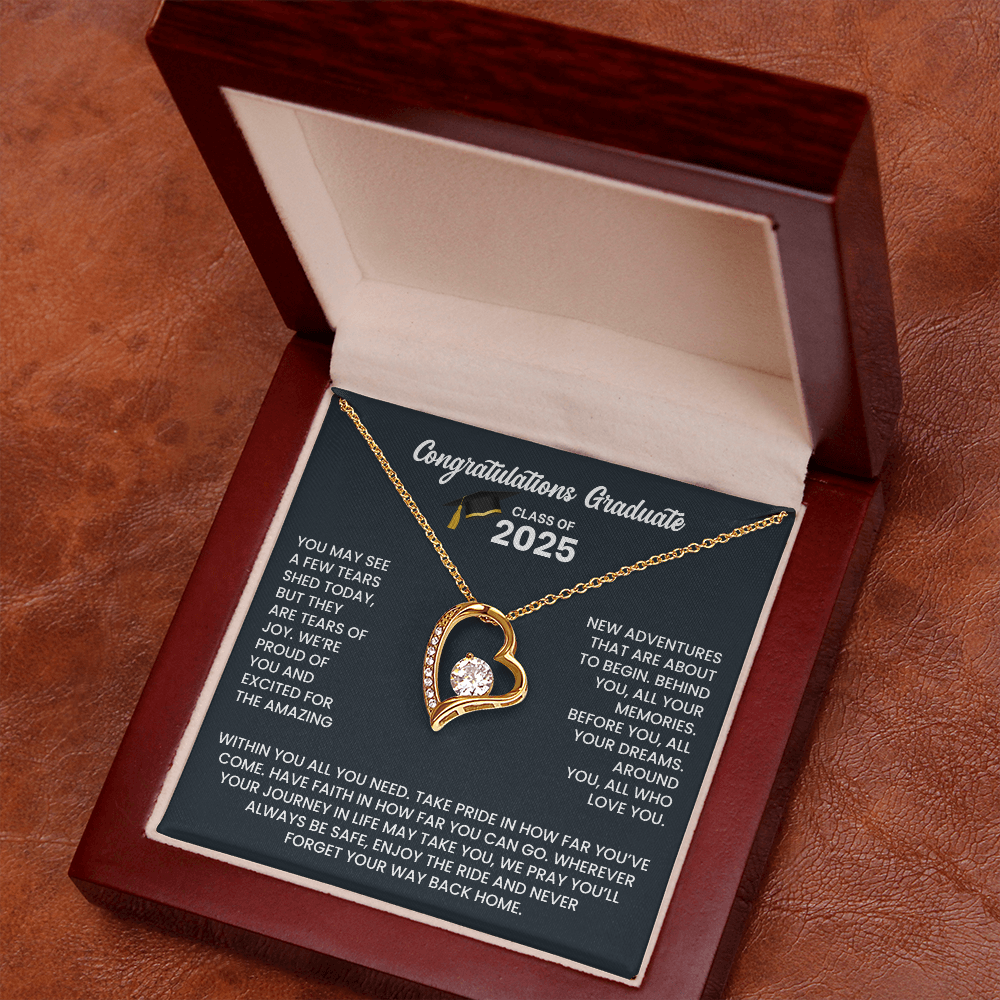 Class of 2025 Heart Graduation Necklace Gift