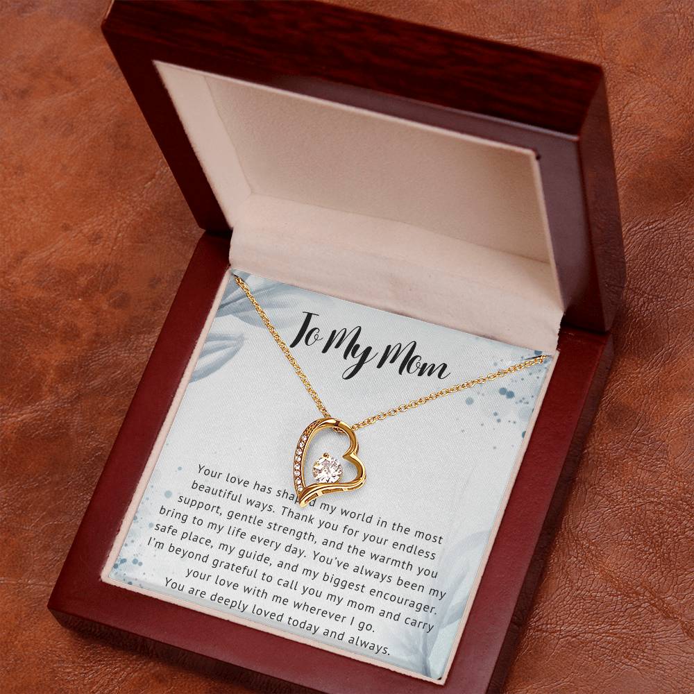To My Mom Heart Necklace Gift