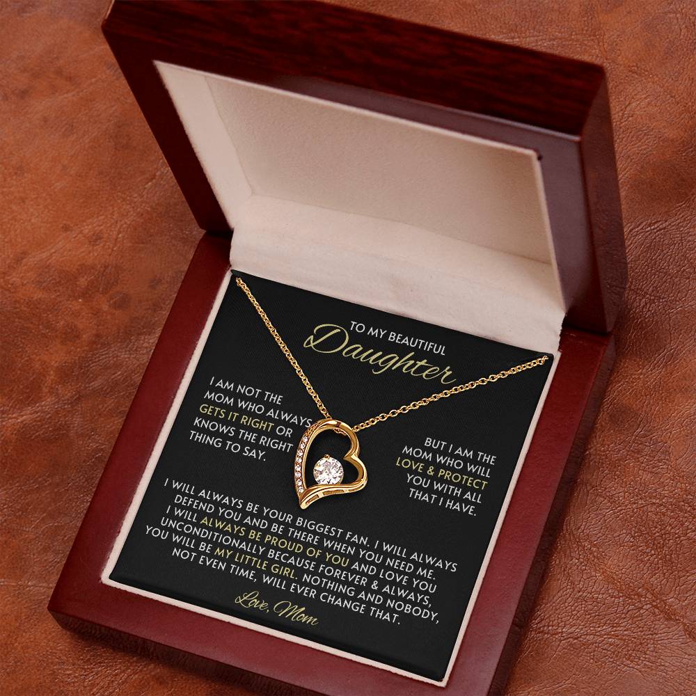 Daughter Heart Necklace Gift from Mom