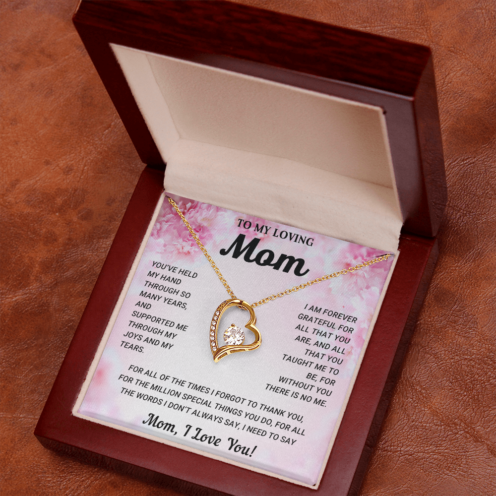 To My Mom Heart Necklace Gift