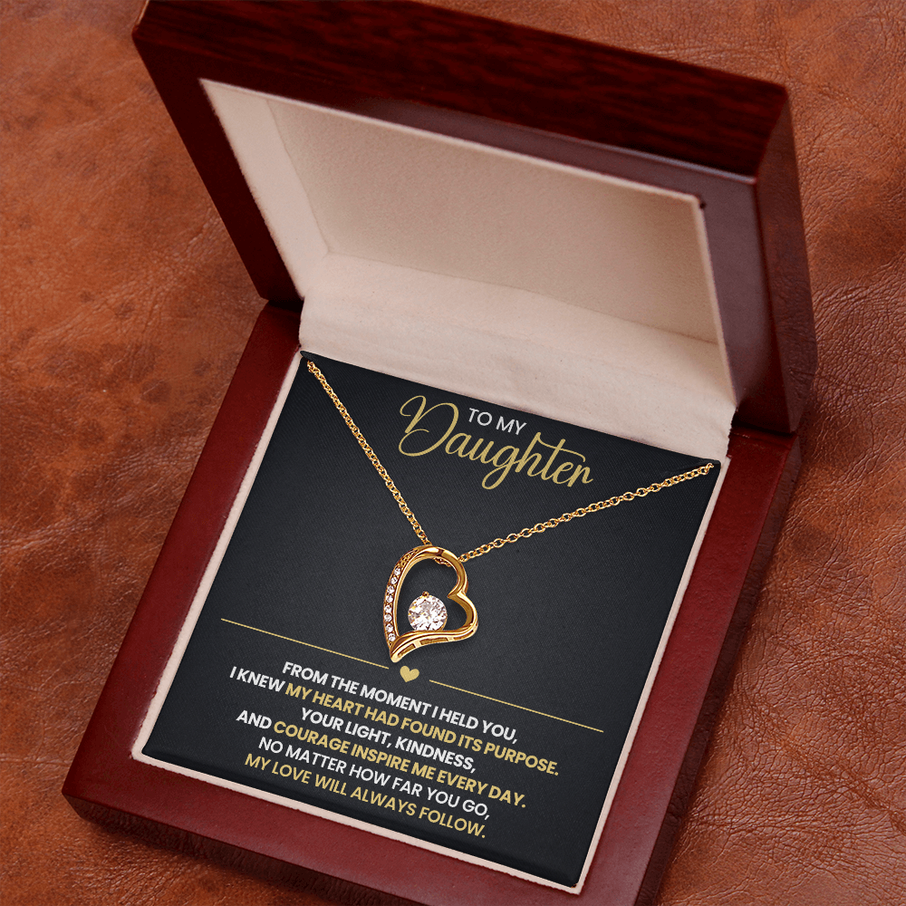 To My Daughter Heart Necklace