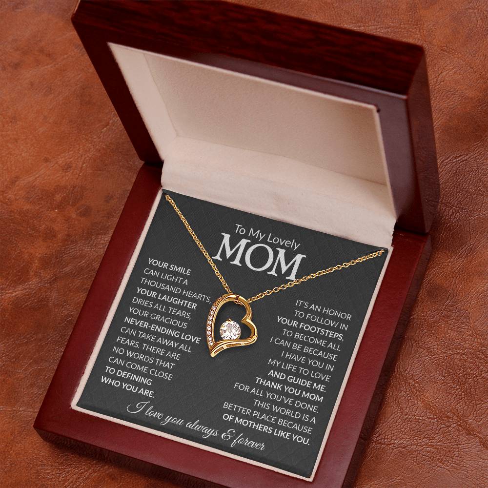 To My Mom Heart Necklace Gift