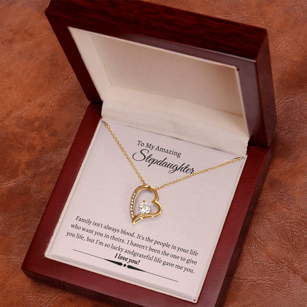 Stepdaughter Heart Necklace Gift-[Heartfelt Family Gift]