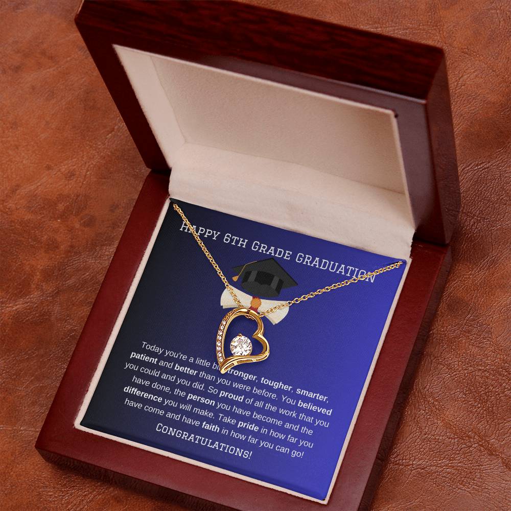6th Grade Graduation Heart Necklace Gift-[Heartfelt Family Gift]