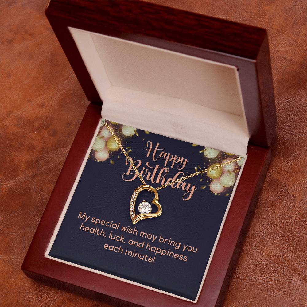 Happy Birthday Heart Necklace Gift-[Heartfelt Family Gift]