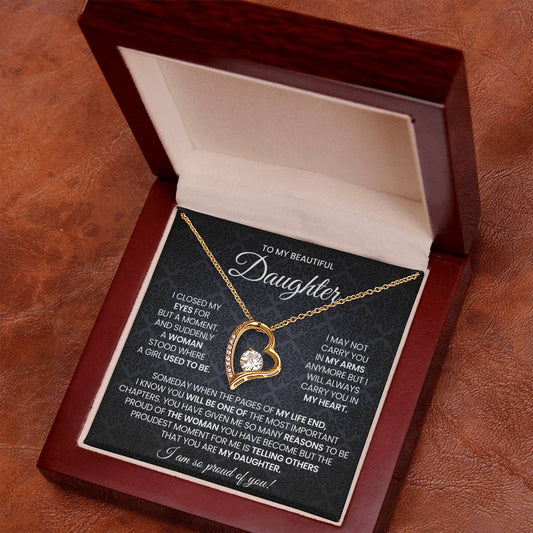 To My Daughter Forever Love Necklace Gift