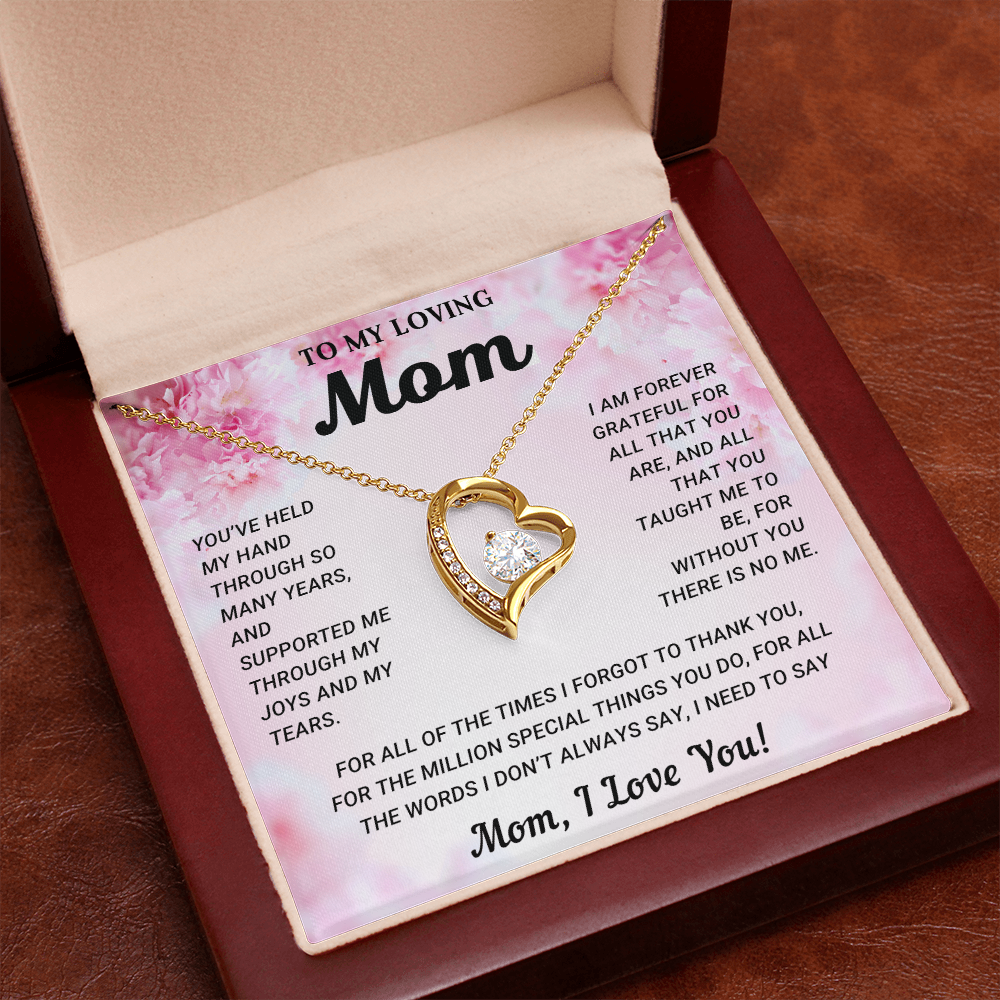 To My Mom Heart Necklace Gift