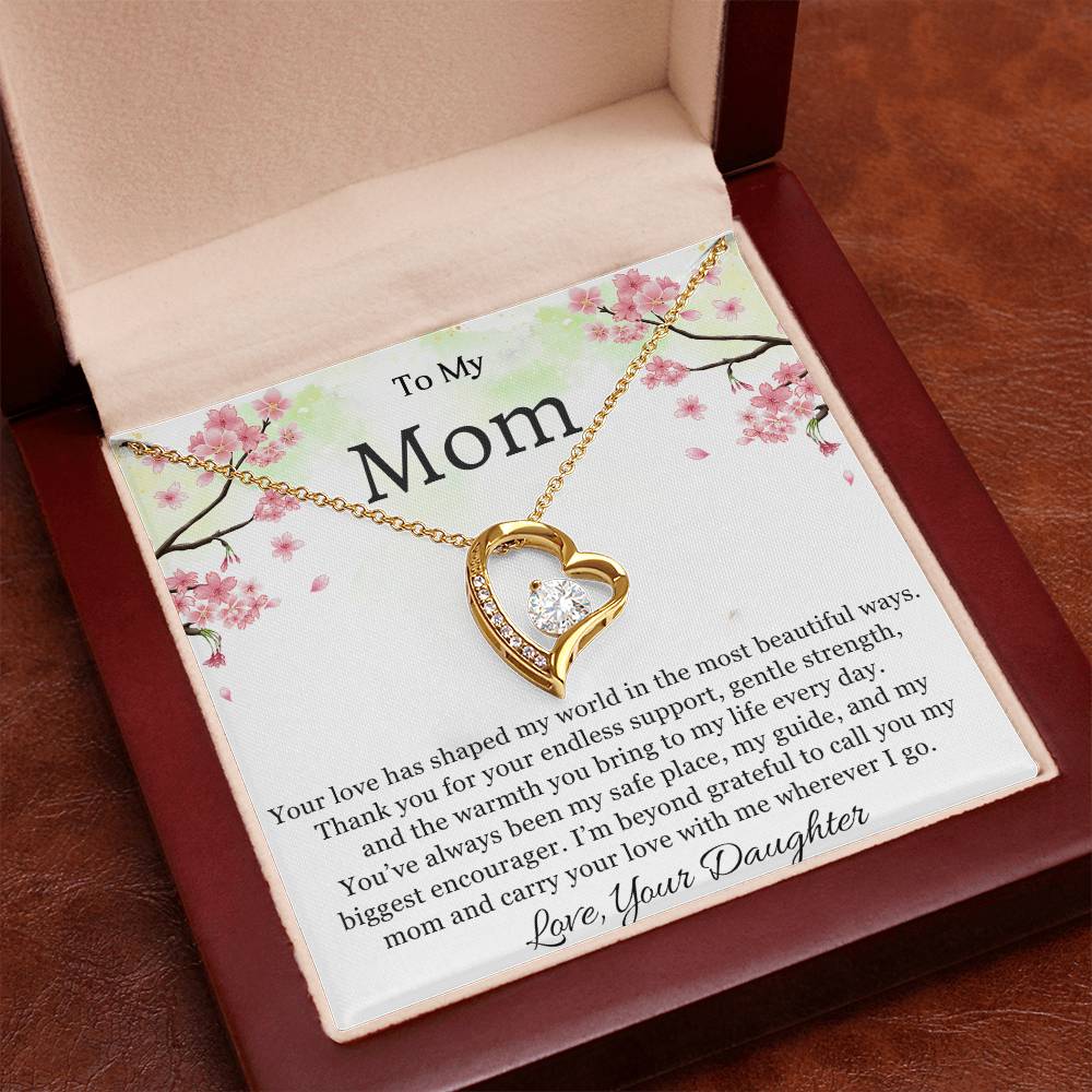To My Mom Heart Necklace Gift